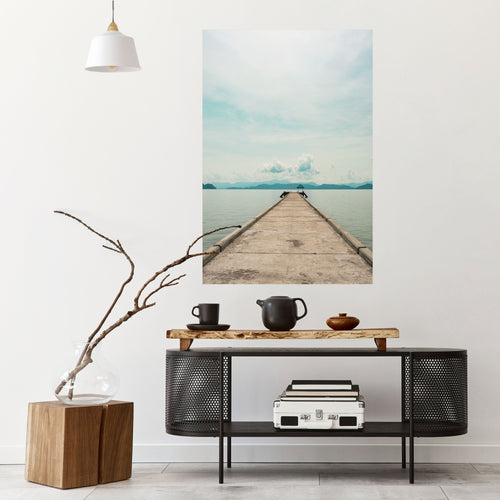 AQUA HORIZON Peel and Stick Vertical Poster