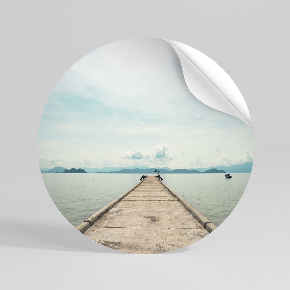 AQUA HORIZON Runder Wandsticker zum Abziehen und Aufkleben