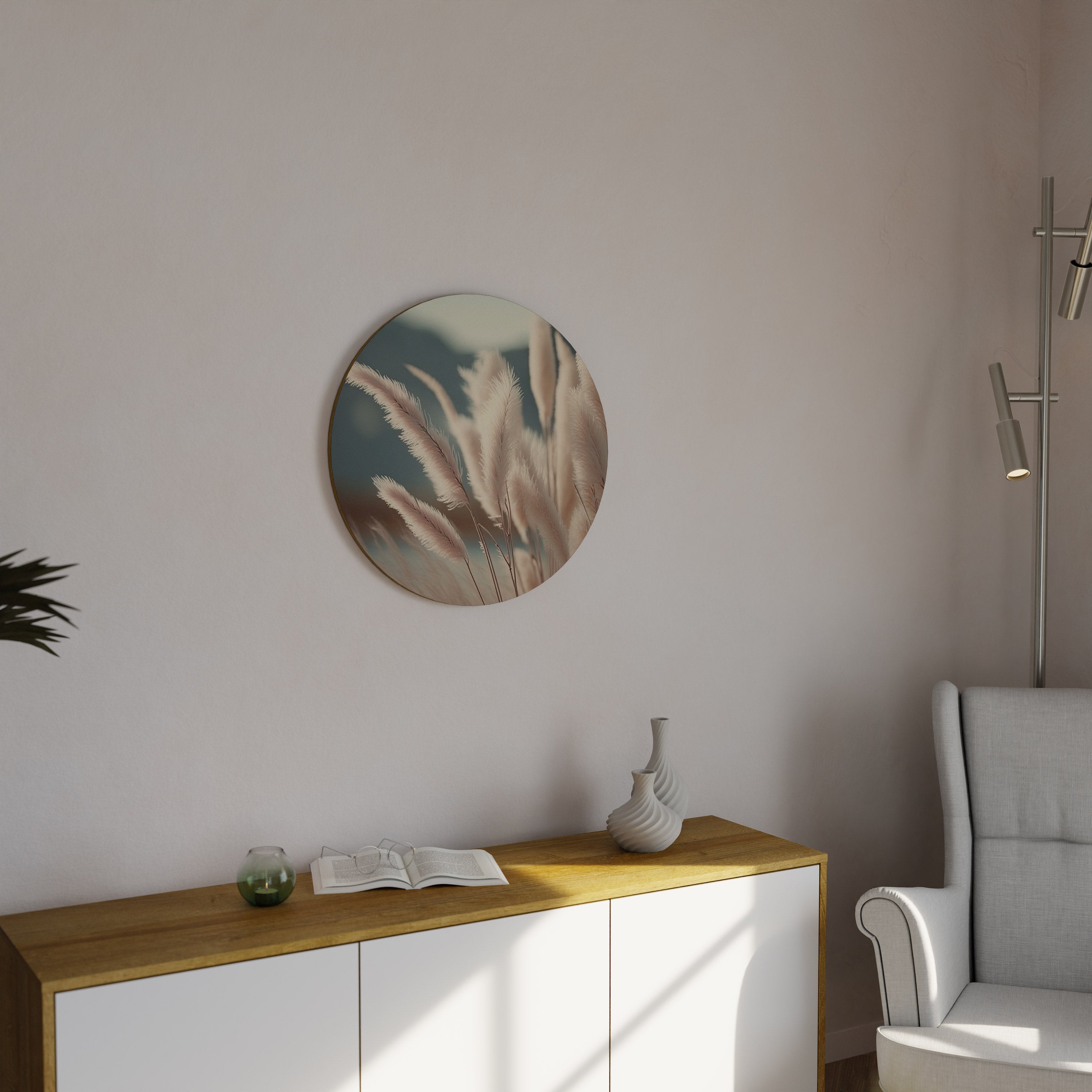 PAMPAS DREAMSCAPE Runde Wanddekoration Ø 69 cm
