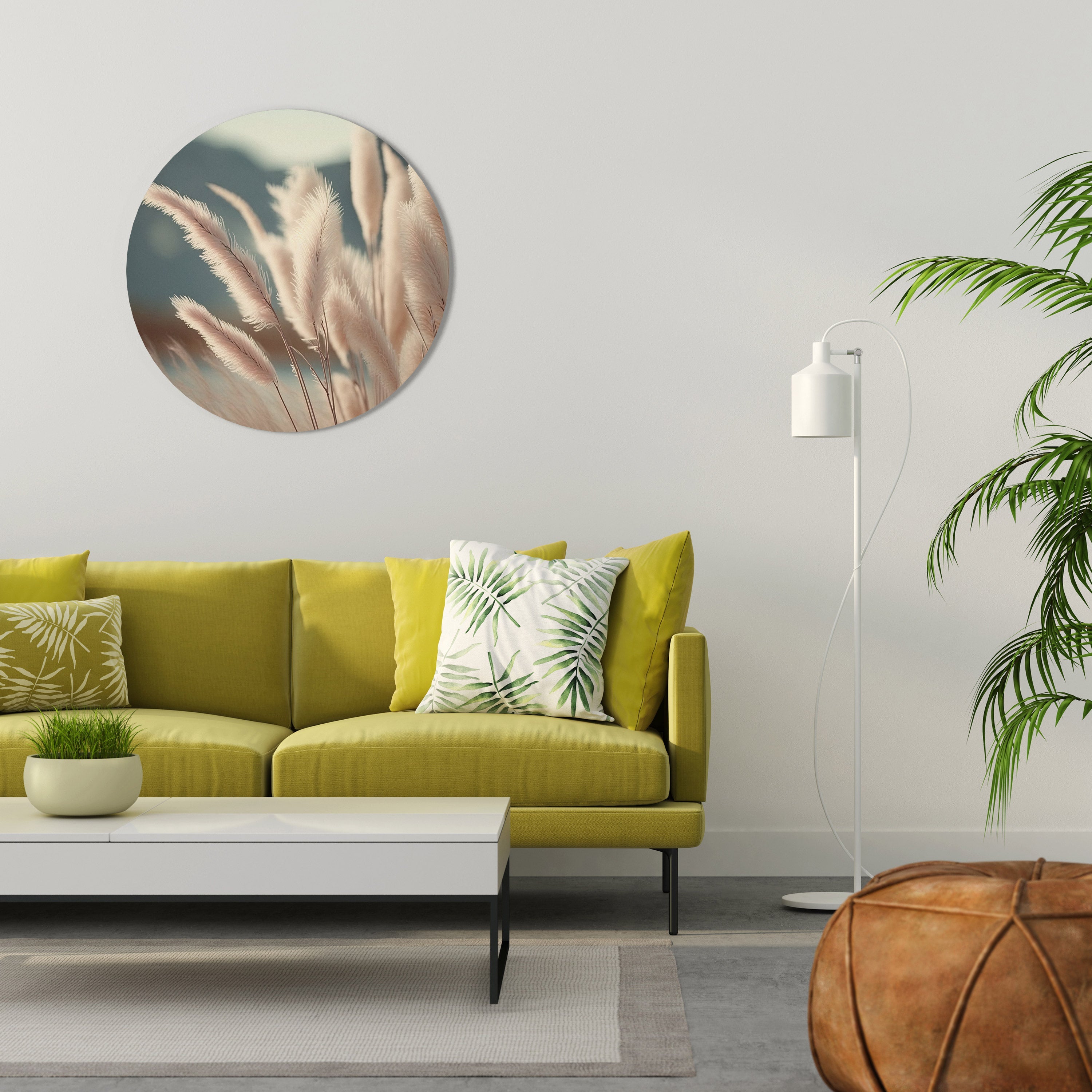 PAMPAS DREAMSCAPE Runde Wanddekoration Ø 69 cm