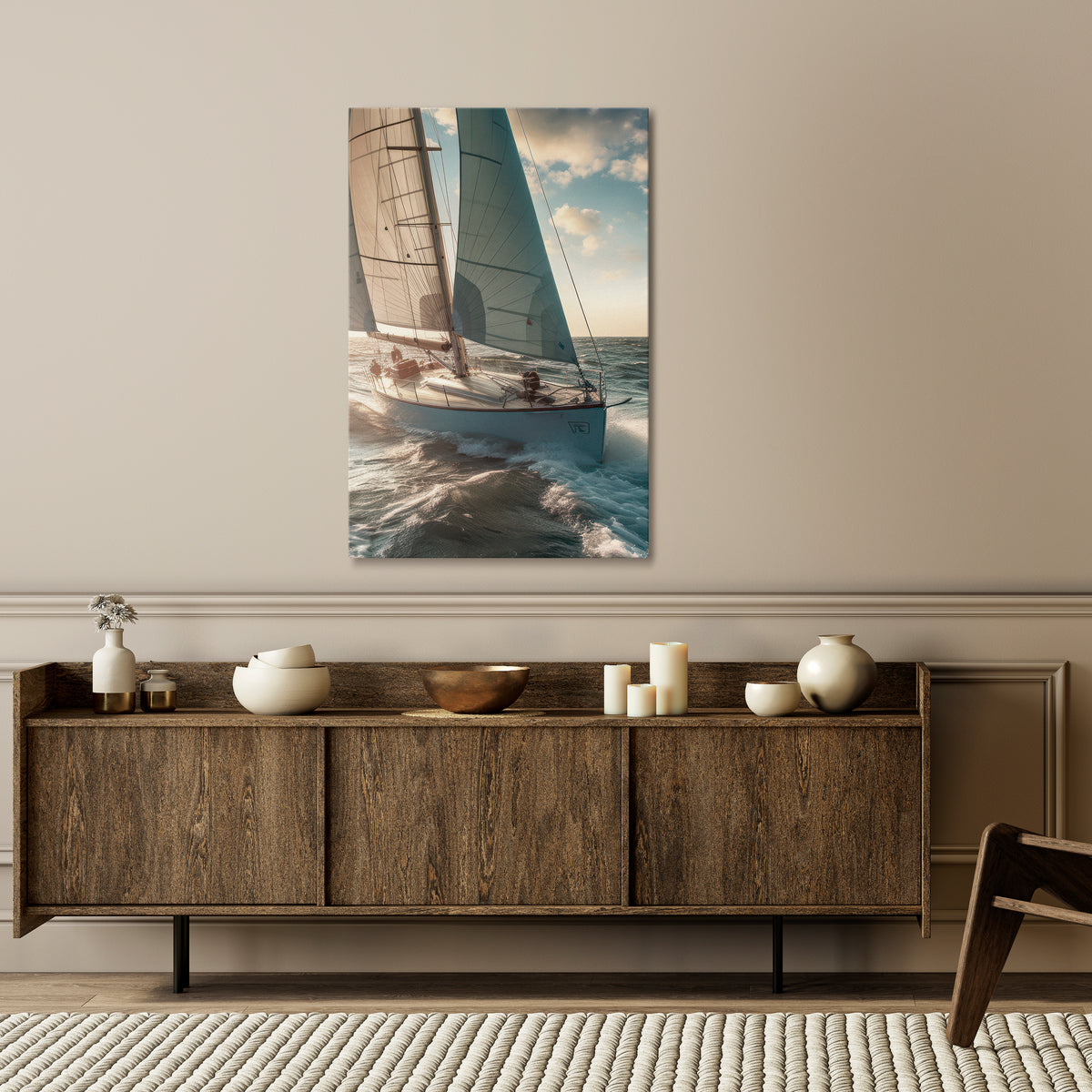 WAVES OF FREEDOM Vertical Canvas Print