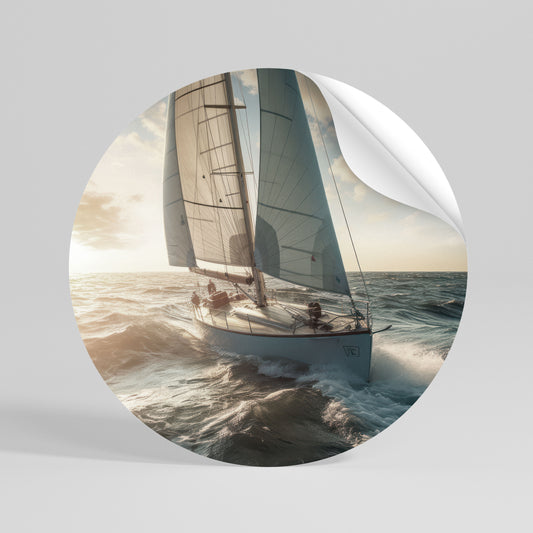 WAVES OF FREEDOM Runder Wandsticker zum Abziehen und Aufkleben