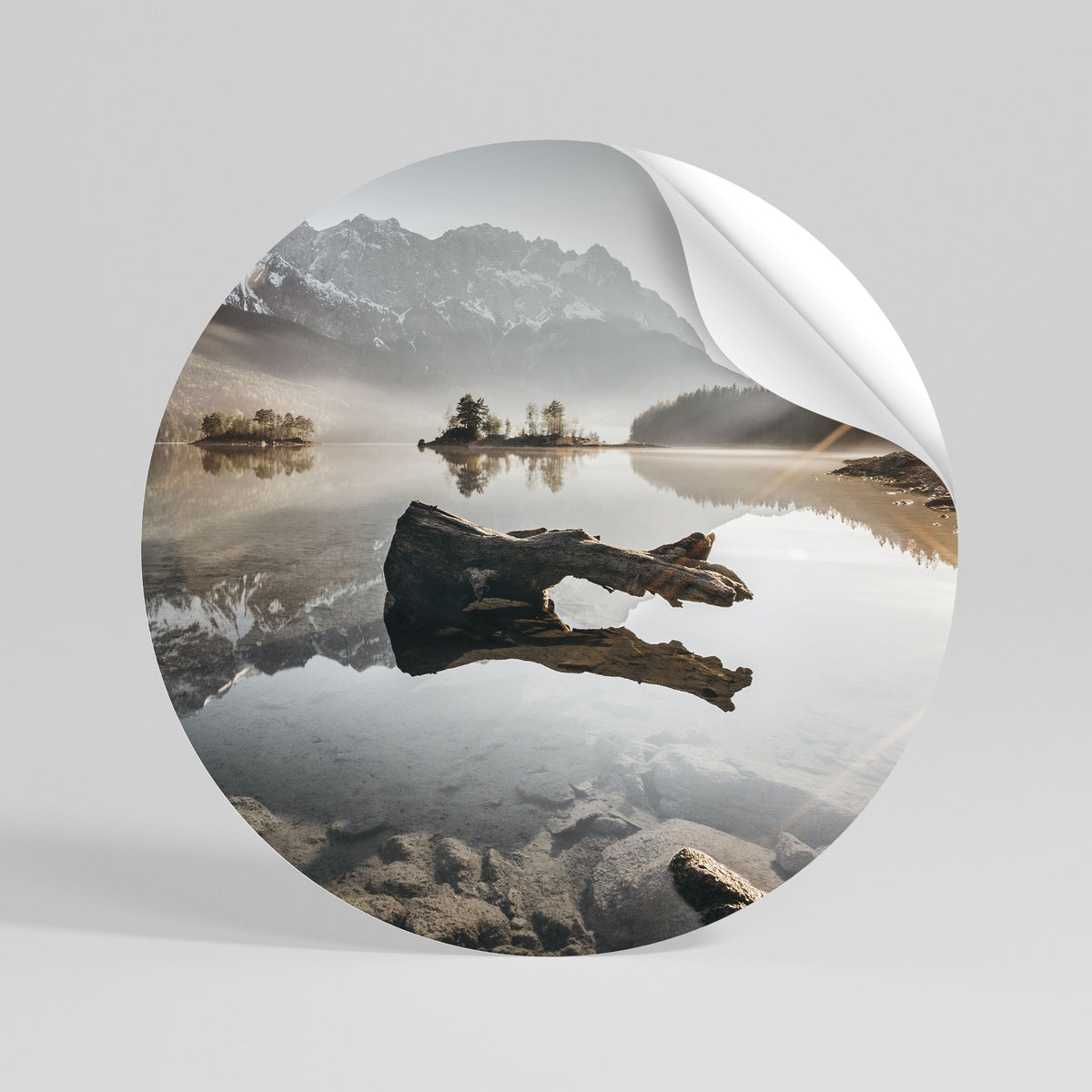 SILENT WATERSCAPE Runder Wandsticker zum Abziehen und Aufkleben