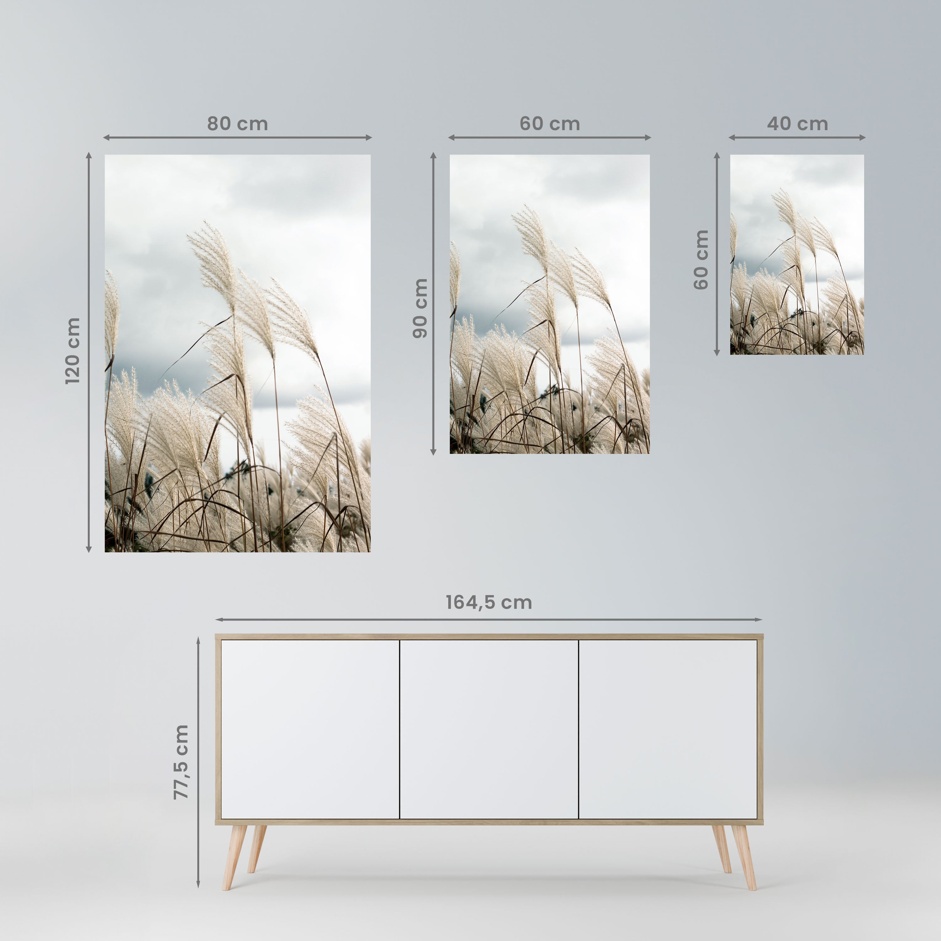 WOLKEN ÜBER DEM GRAS Vertikales Poster zum Abziehen und Aufkleben