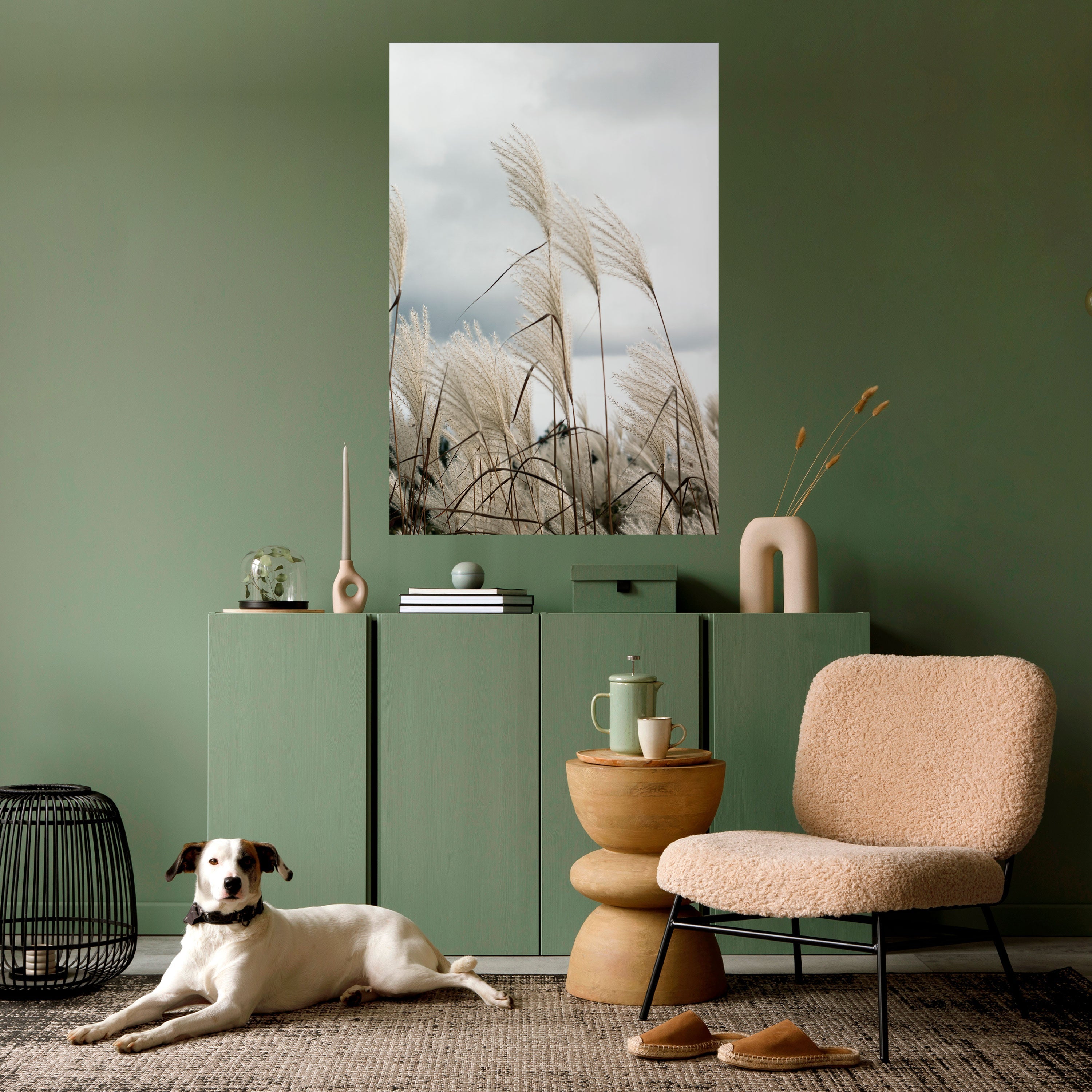 WOLKEN ÜBER DEM GRAS Vertikales Poster zum Abziehen und Aufkleben