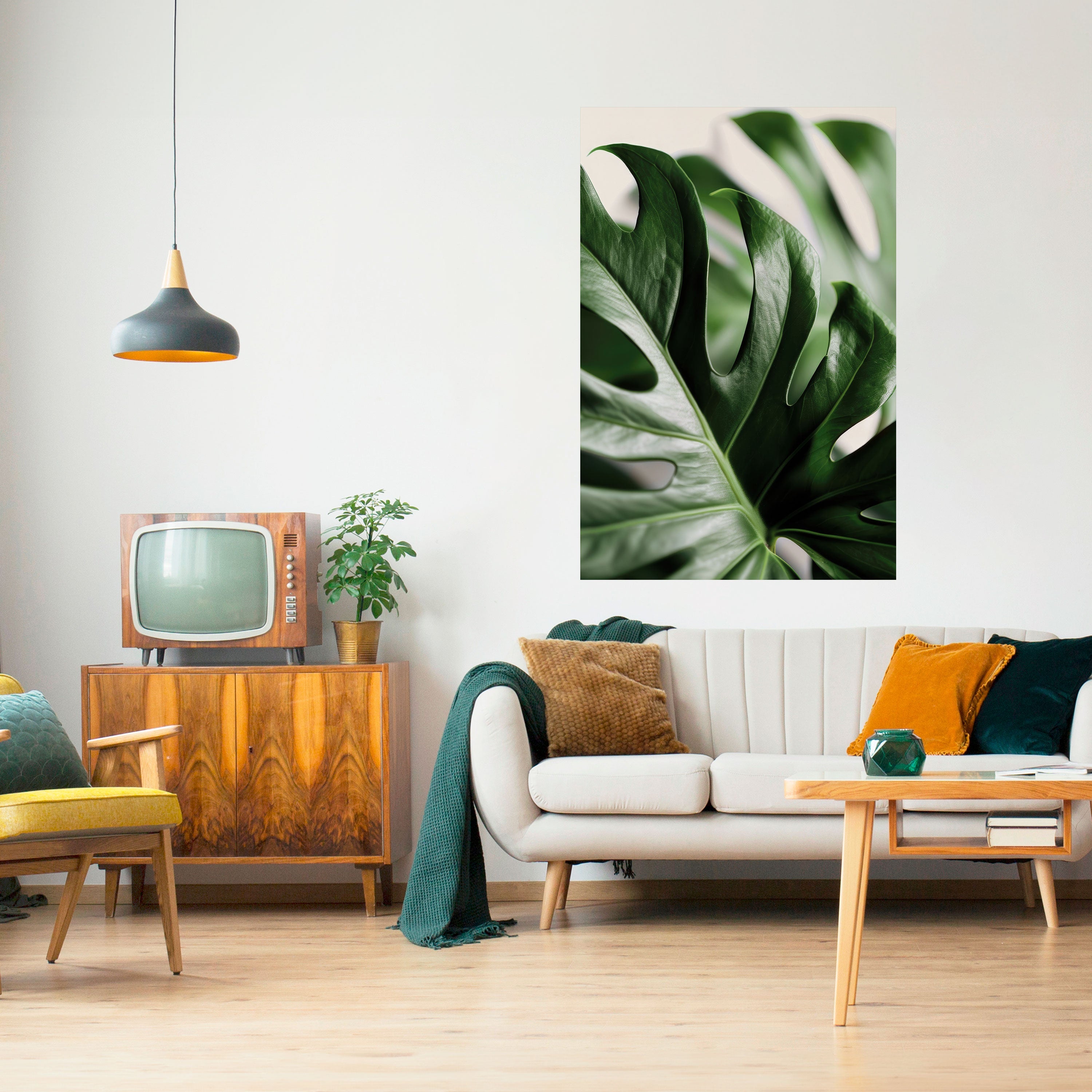 SHARP MONSTERA Vertikales Poster zum Abziehen und Aufkleben