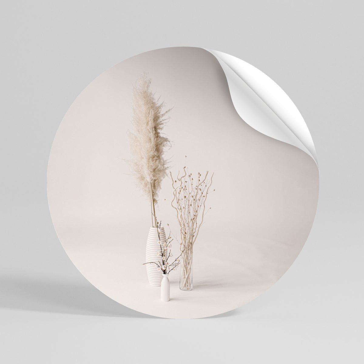 WHISPERING VASES Runder Wandsticker zum Abziehen und Aufkleben