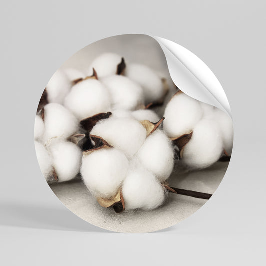 COTTON CLOUDS WHISPERS Peel and Stick Round Sticker