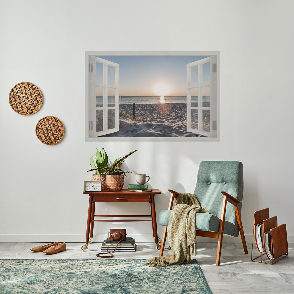 WINDOW OF CALM Selbstklebendes Horizontal-Poster