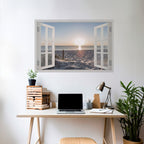 WINDOW OF CALM Selbstklebendes Horizontal-Poster