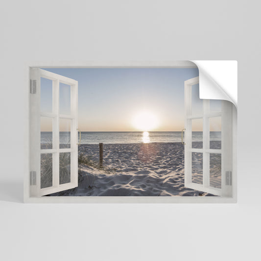 WINDOW OF CALM Selbstklebendes Horizontal-Poster