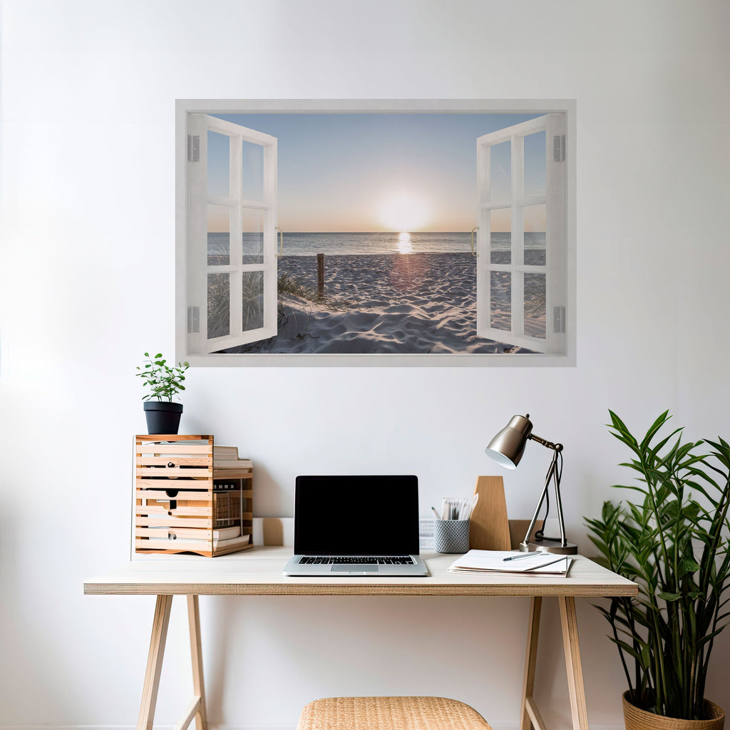 WINDOW OF CALM Selbstklebendes Horizontal-Poster