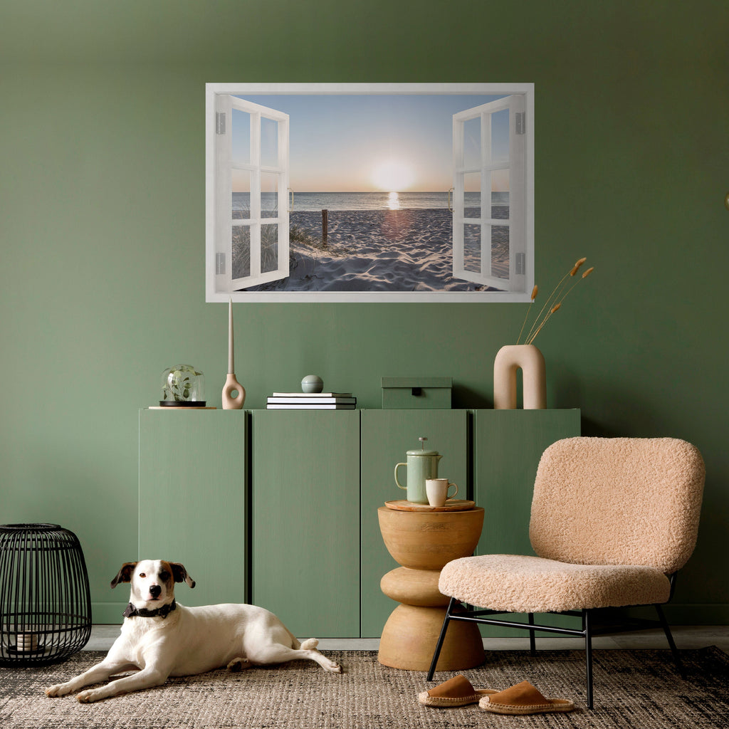 WINDOW OF CALM Selbstklebendes Horizontal-Poster