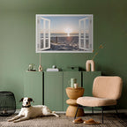 WINDOW OF CALM Selbstklebendes Horizontal-Poster