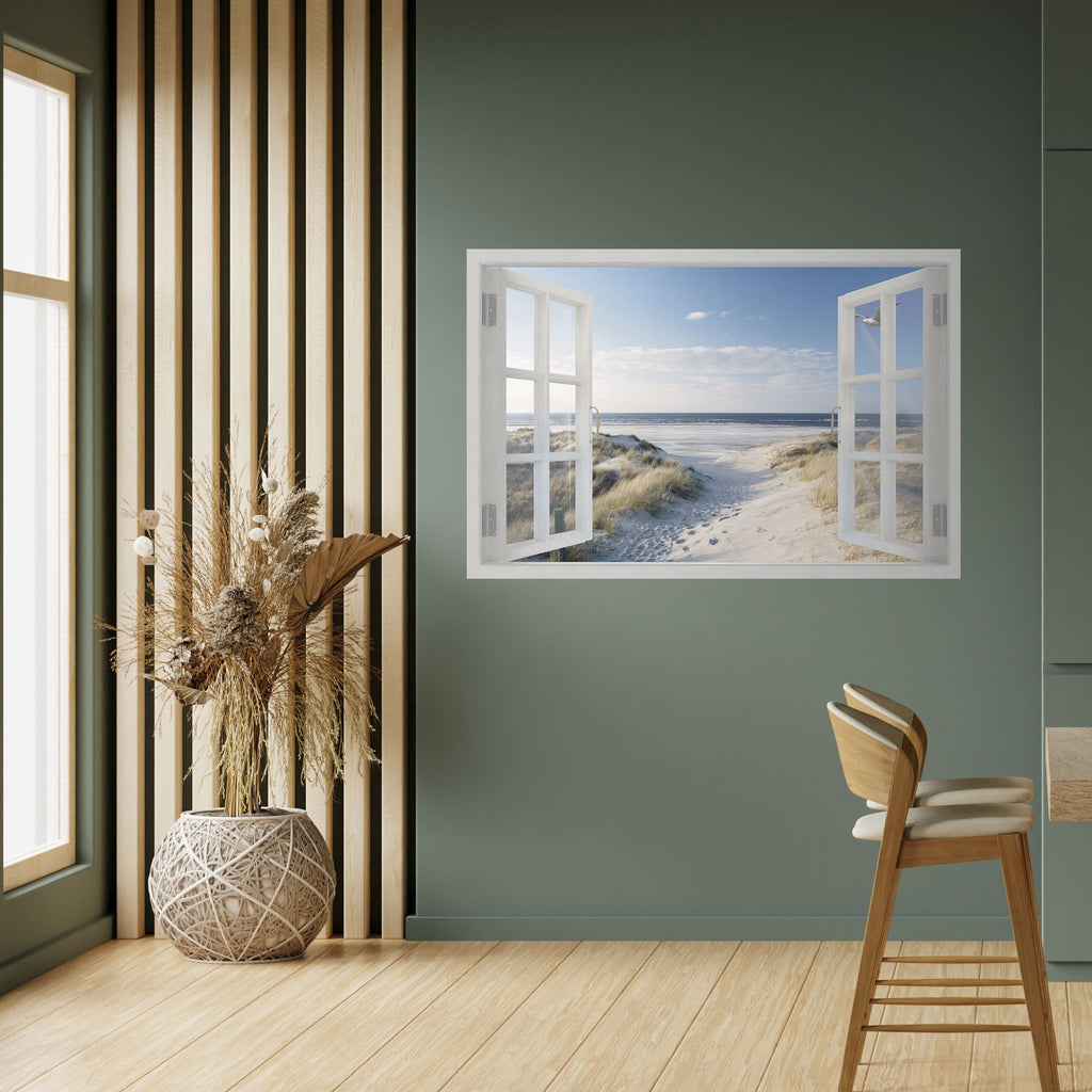 WINDOW TO WANDER Selbstklebendes Horizontal-Poster