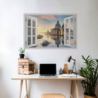 WINDOW TO VENICE Selbstklebendes Horizontal-Poster