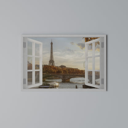 EIFFEL WINDOW WHISPERS Horizontal Canvas Print