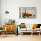 EIFFEL WINDOW WHISPERS Selbstklebendes Horizontal-Poster