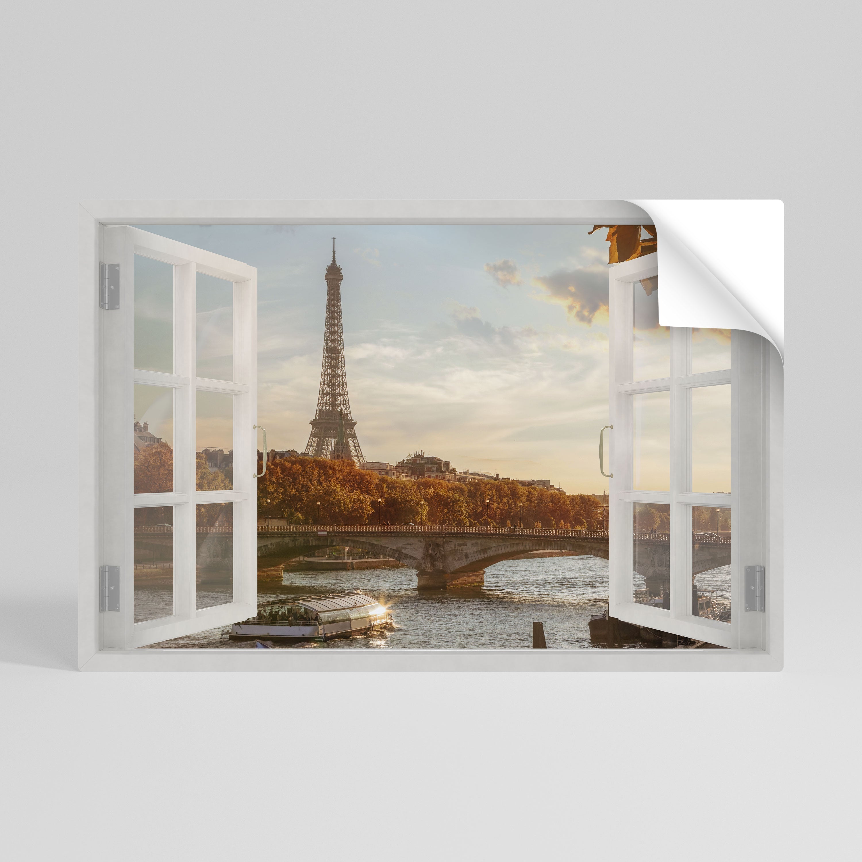 EIFFEL WINDOW WHISPERS Horizontales Poster zum Abziehen und Aufkleben