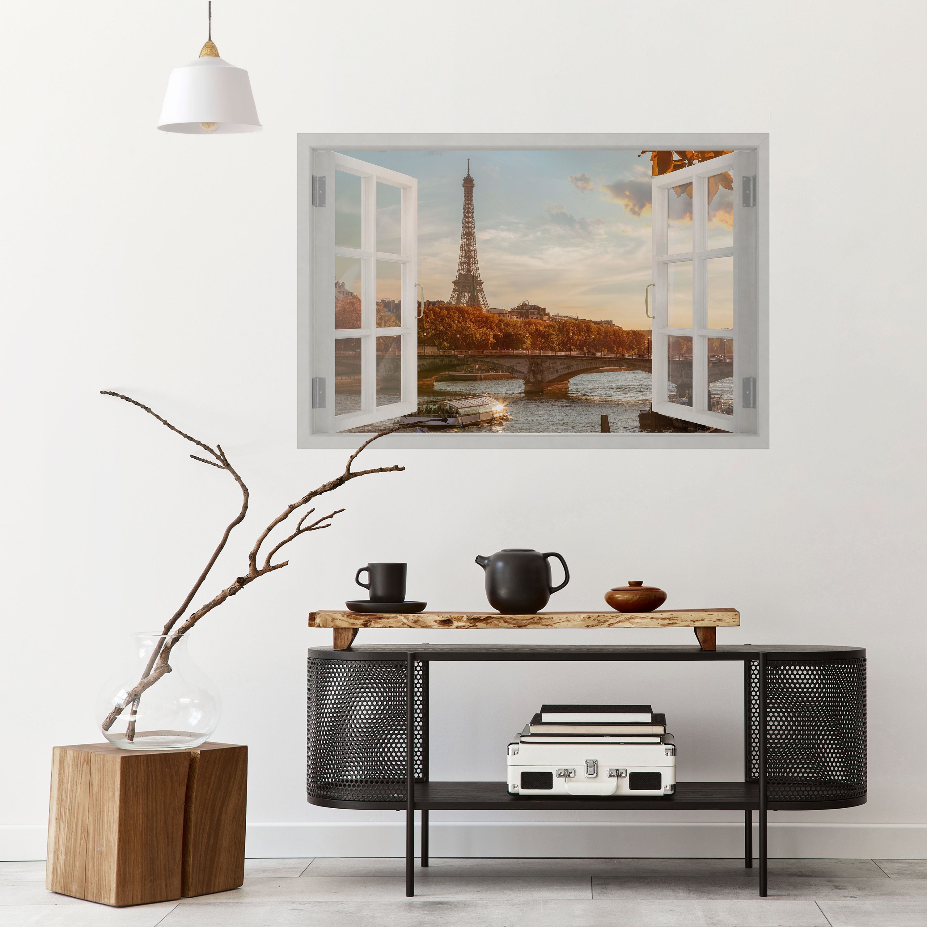 EIFFEL WINDOW WHISPERS Horizontales Poster zum Abziehen und Aufkleben