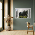 WINDOWS TO WANDER Selbstklebendes Horizontal-Poster