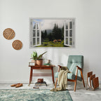 WINDOWS TO WANDER Selbstklebendes Horizontal-Poster