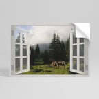 WINDOWS TO WANDER Selbstklebendes Horizontal-Poster