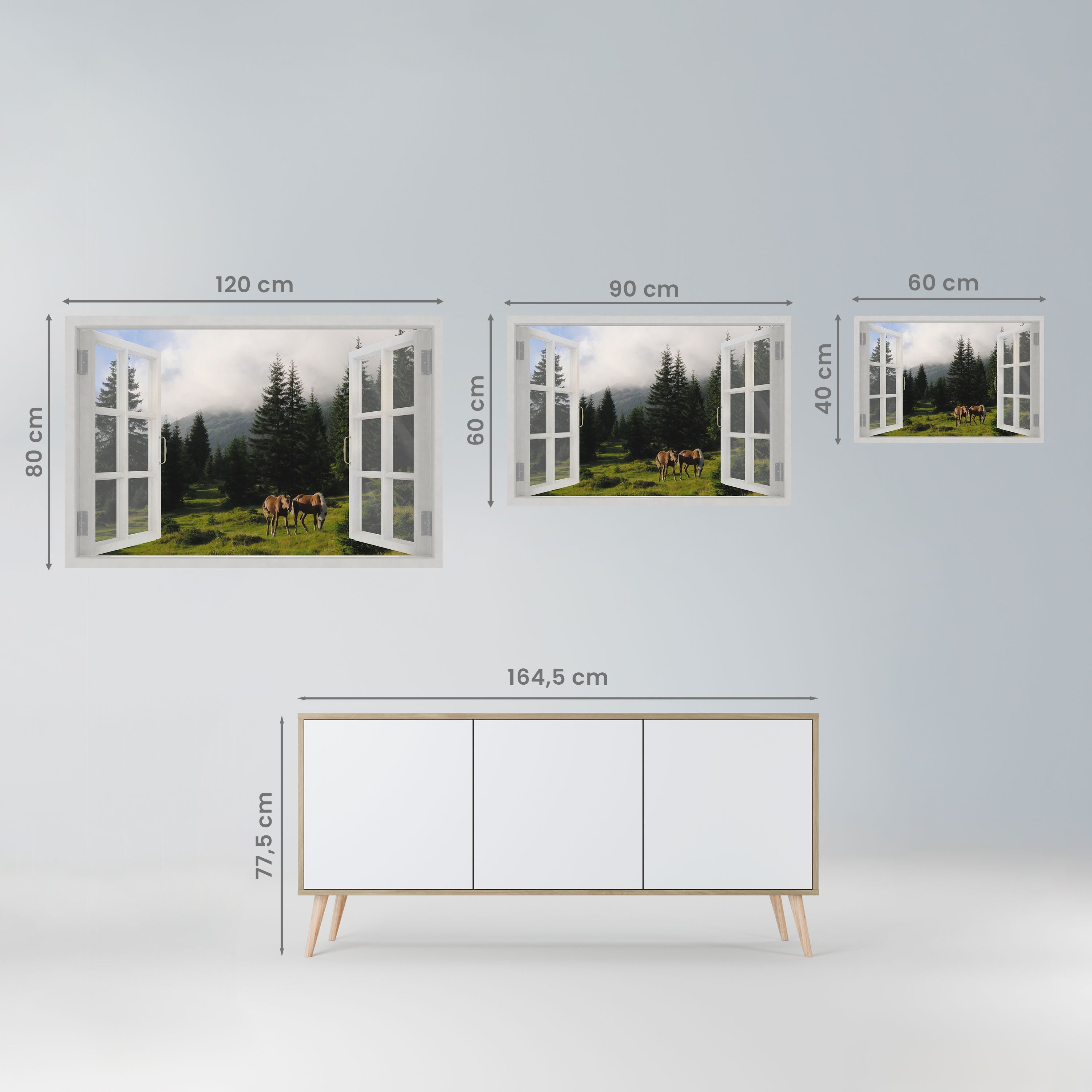 WINDOWS TO WANDER Horizontales Poster zum Abziehen und Aufkleben