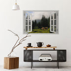 WINDOWS TO WANDER Selbstklebendes Horizontal-Poster