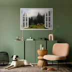 WINDOWS TO WANDER Selbstklebendes Horizontal-Poster