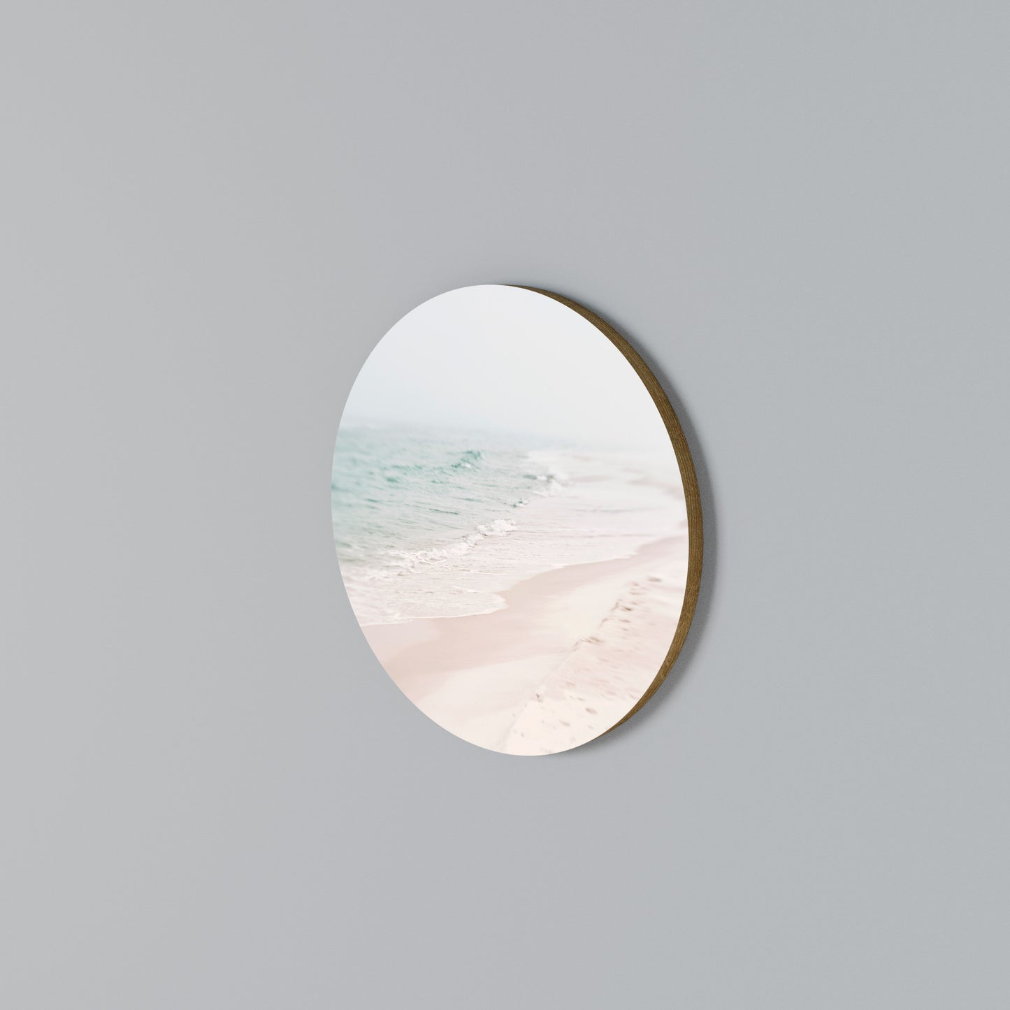 MISTY SHORELINE BLISS Rundes Wandbild