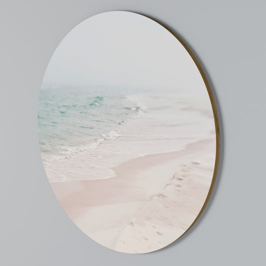 MISTY SHORELINE BLISS Rundes Wandbild
