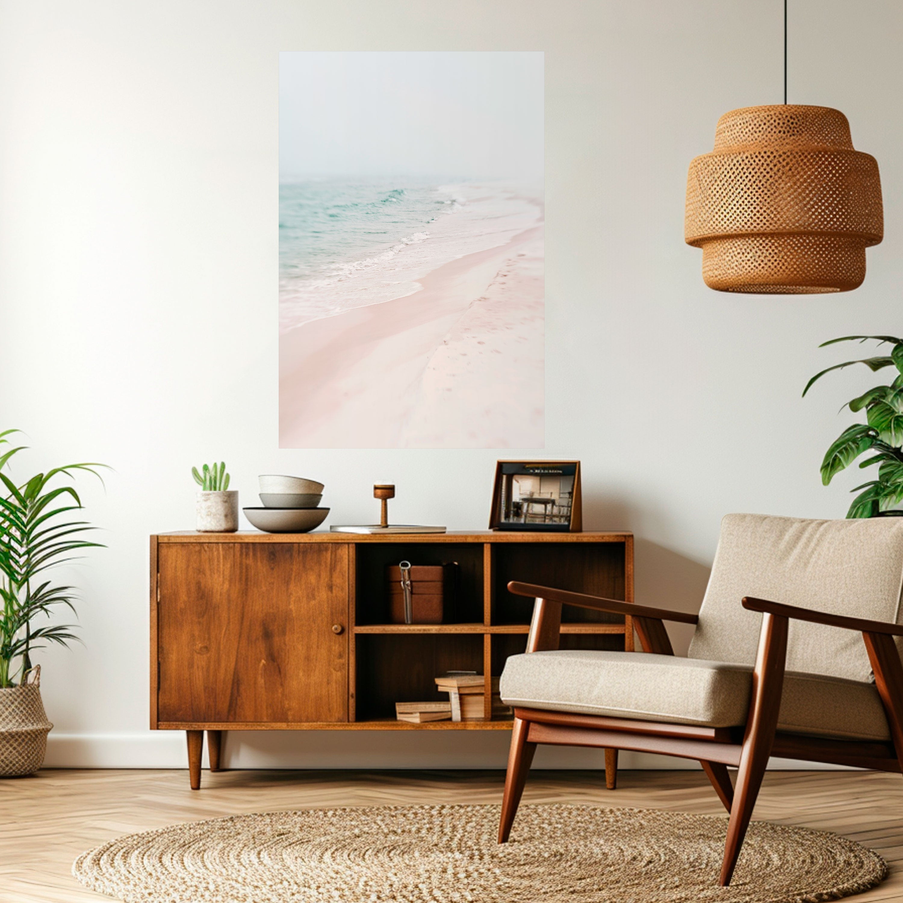 MISTY SHORELINE BLISS Vertikales Poster zum Abziehen und Aufkleben