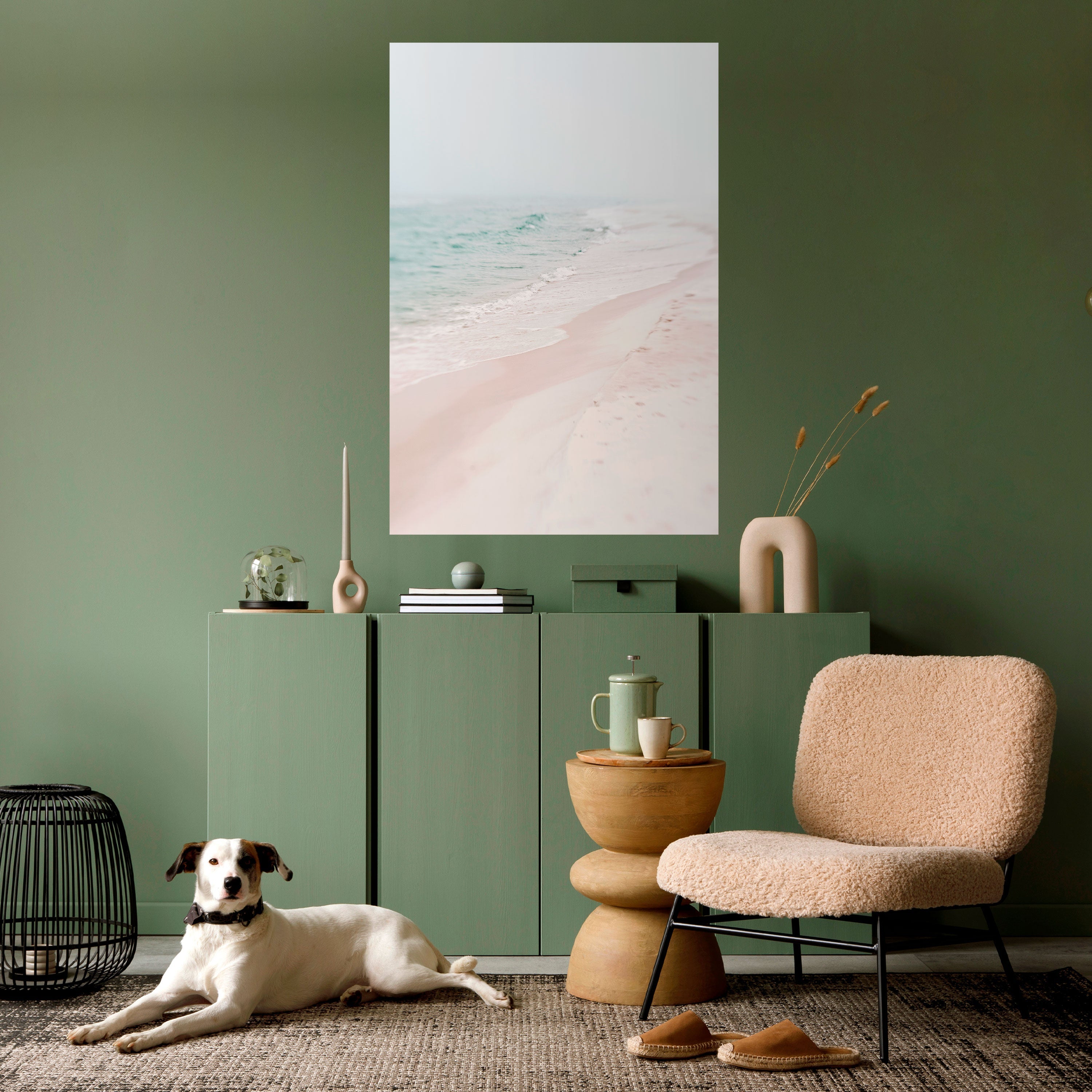 MISTY SHORELINE BLISS Vertikales Poster zum Abziehen und Aufkleben