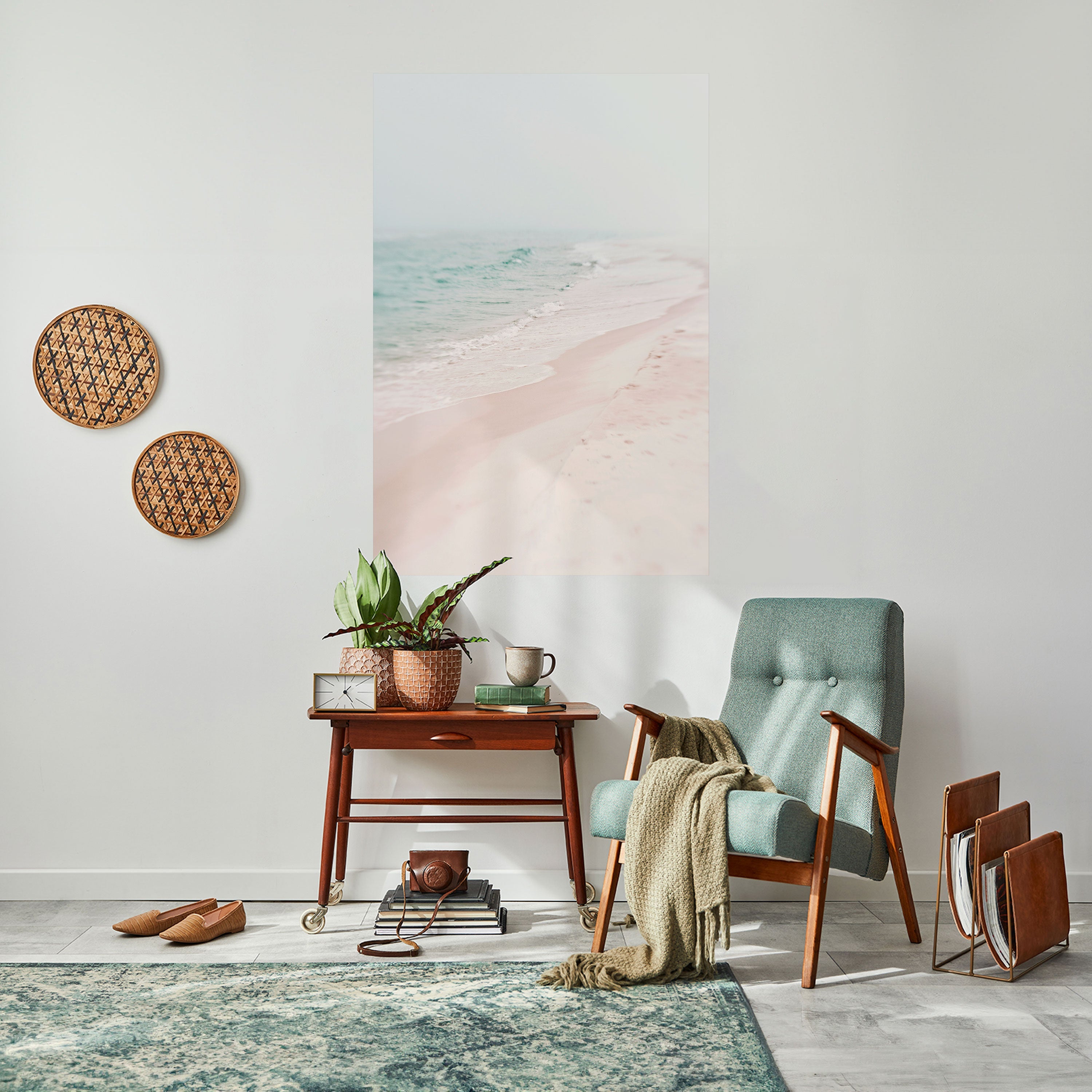 MISTY SHORELINE BLISS Vertikales Poster zum Abziehen und Aufkleben