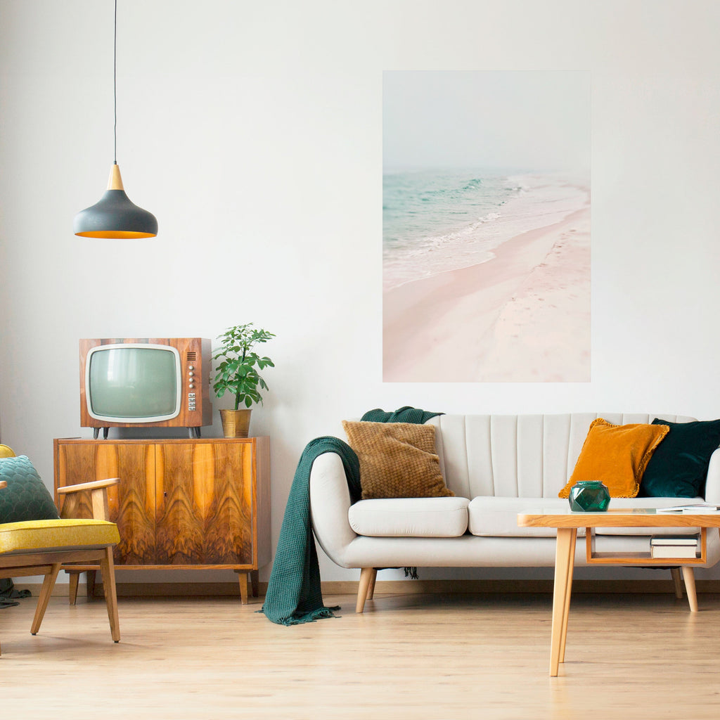 MISTY SHORELINE BLISS Vertikales Poster zum Abziehen und Aufkleben