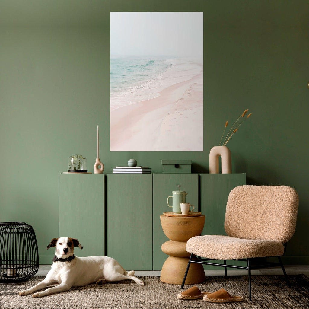 MISTY SHORELINE BLISS Vertikales Poster zum Abziehen und Aufkleben