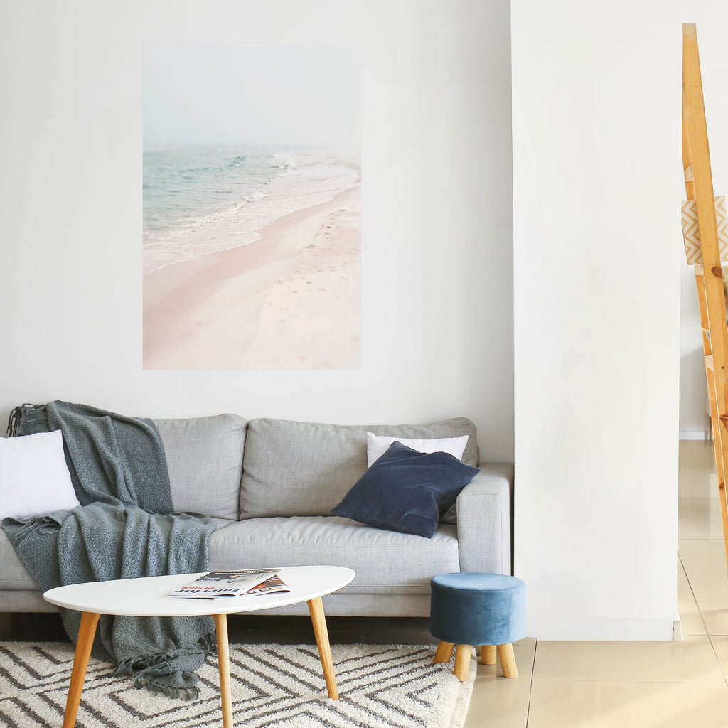 MISTY SHORELINE BLISS Vertikales Poster zum Abziehen und Aufkleben