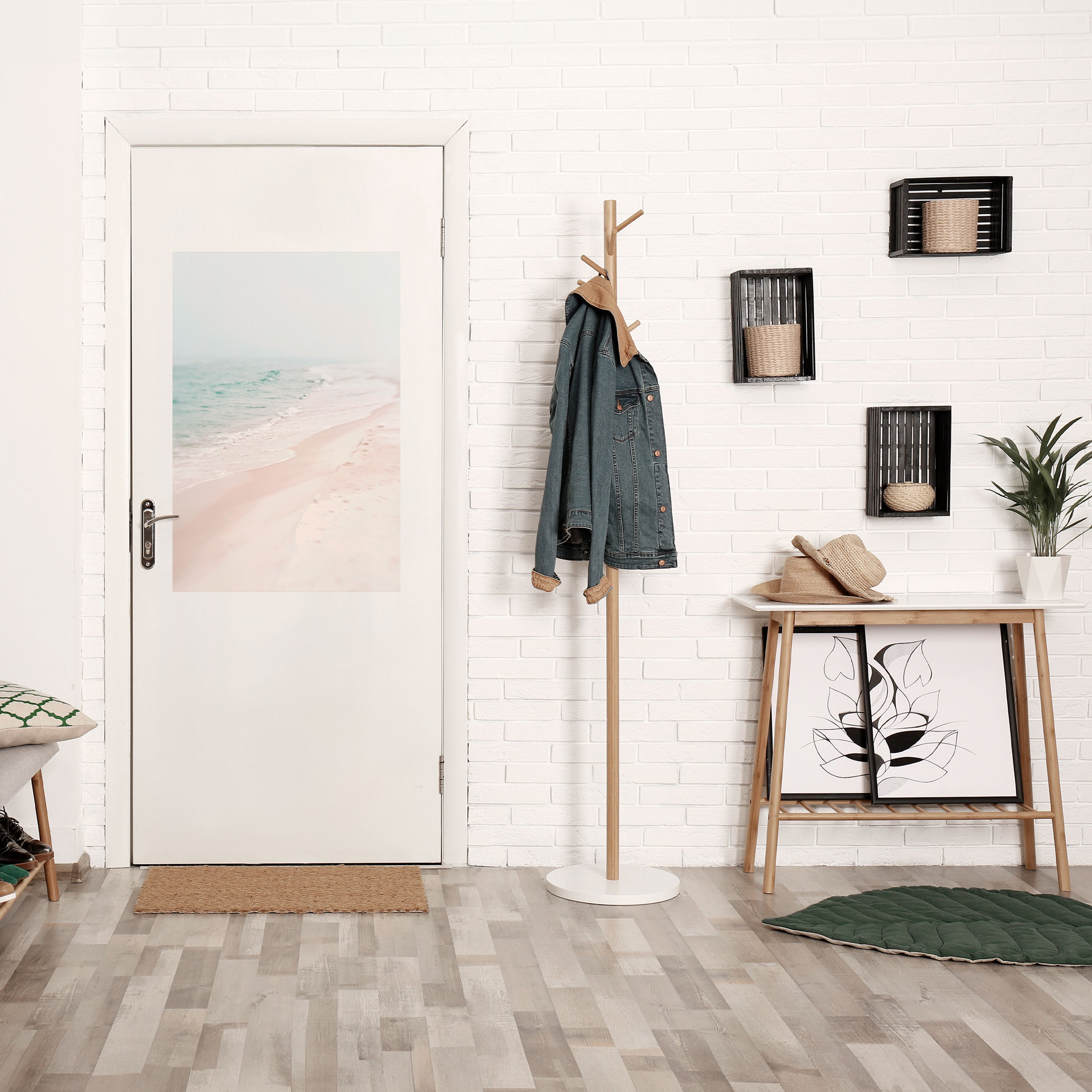 MISTY SHORELINE BLISS Vertikales Poster zum Abziehen und Aufkleben