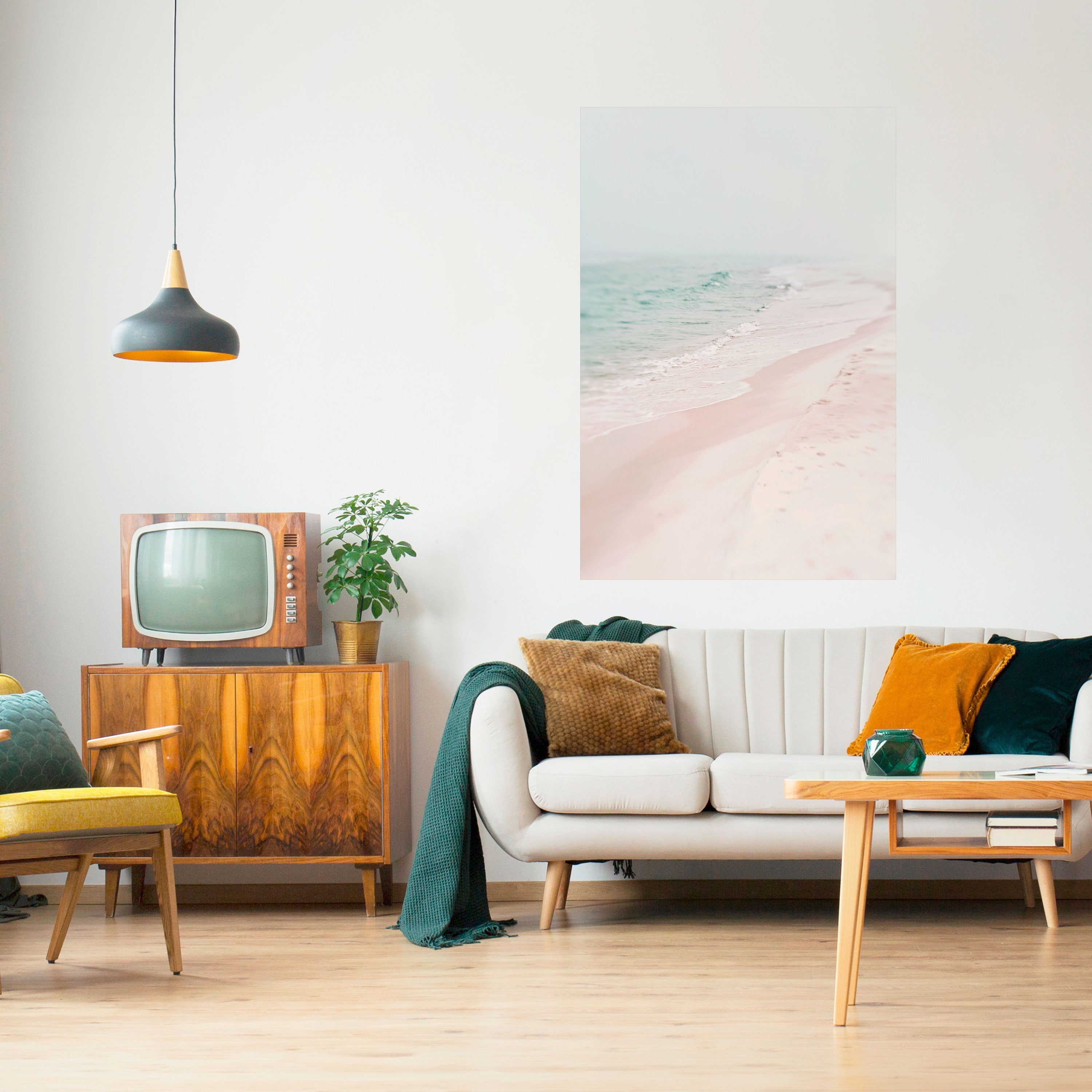 MISTY SHORELINE BLISS Vertikales Poster zum Abziehen und Aufkleben