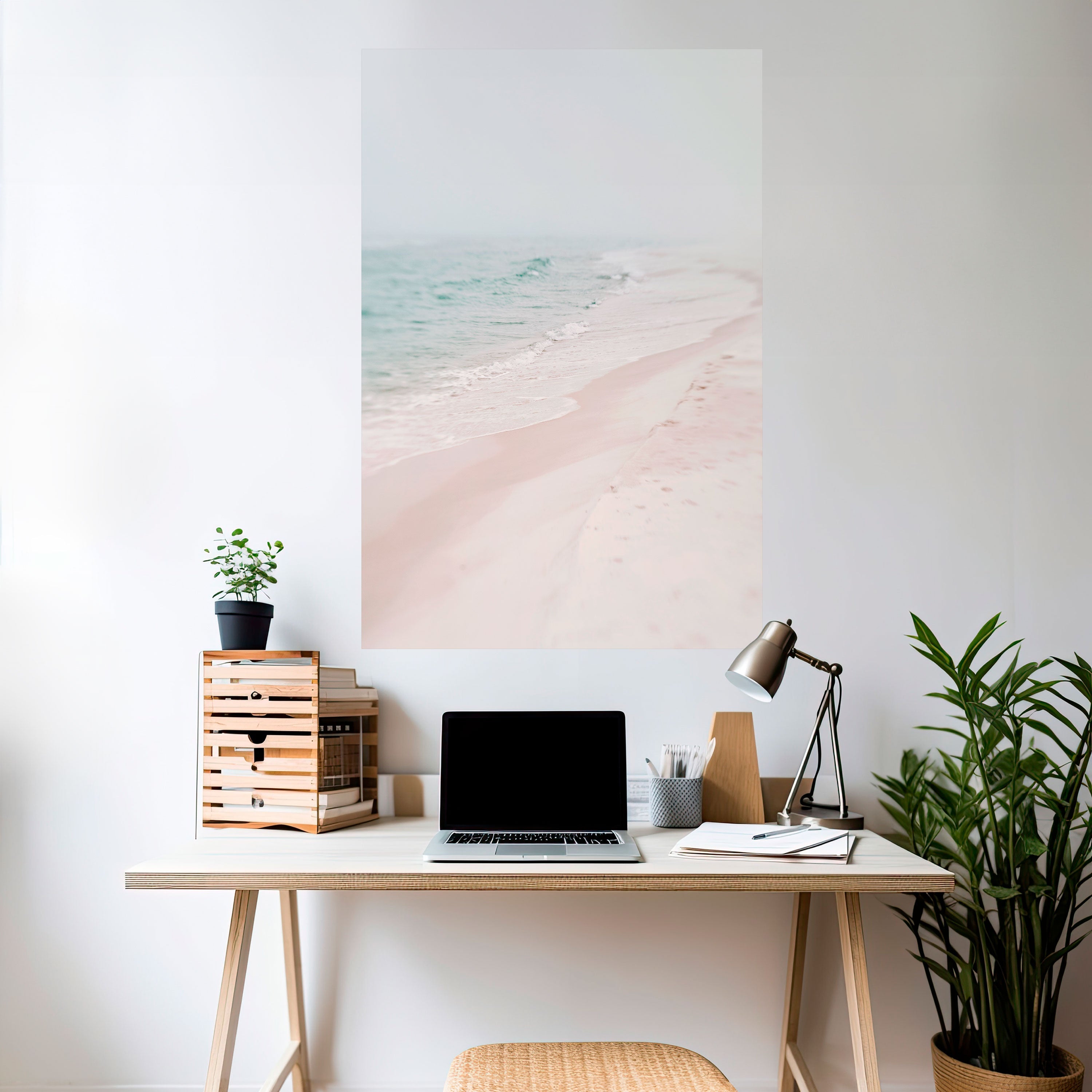MISTY SHORELINE BLISS Vertikales Poster zum Abziehen und Aufkleben