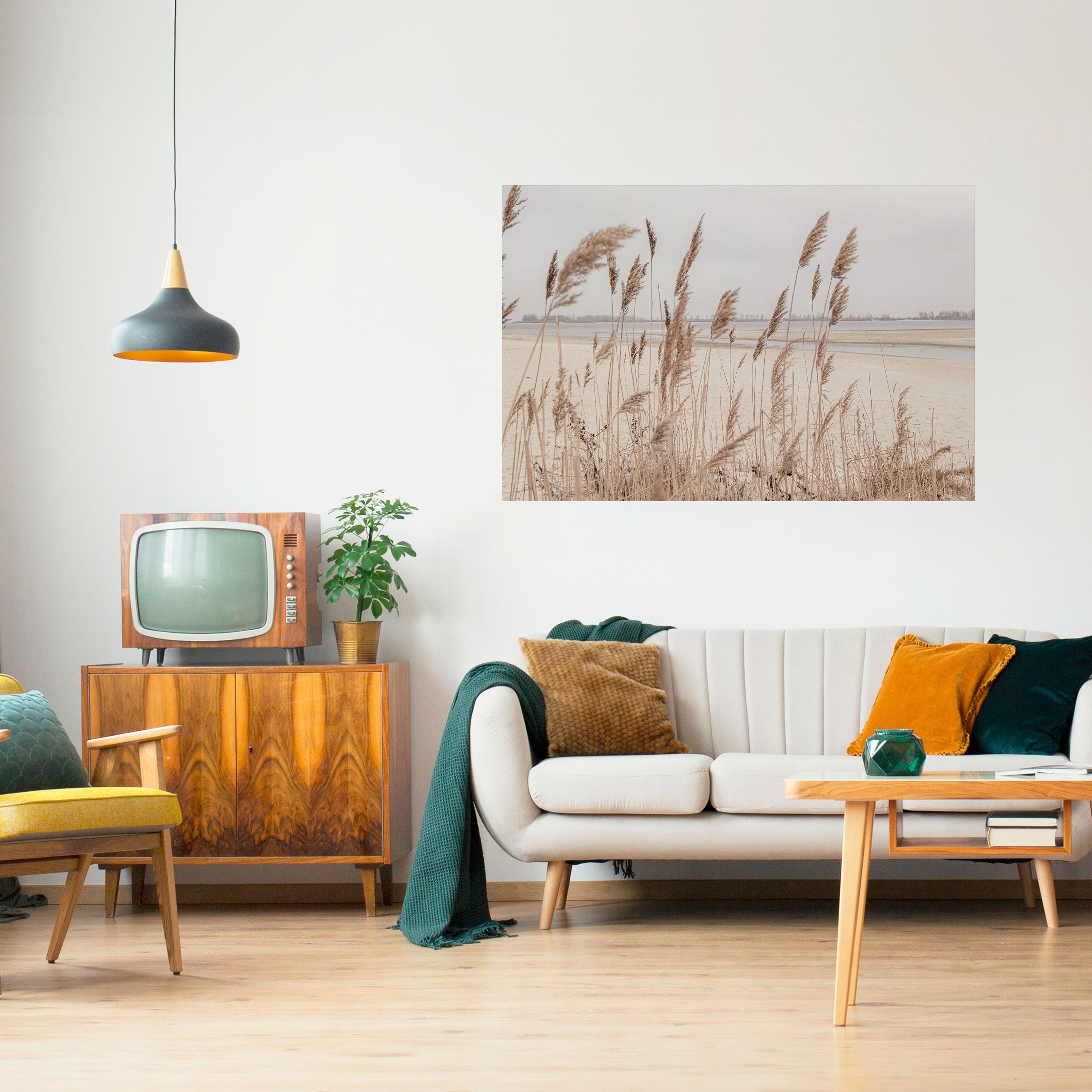 BREEZY STRAW HARMONY Horizontales Poster zum Abziehen und Aufkleben