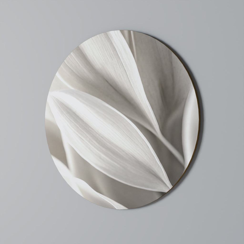 WHISPERS OF WHITE Round Wall Art