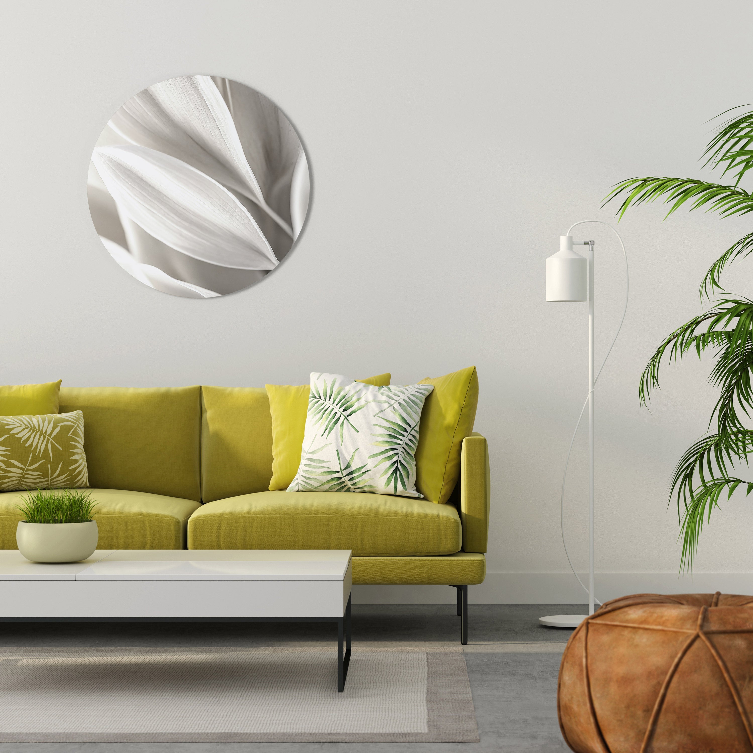 WHISPERS OF WHITE Runde Wanddekoration Ø 69 cm