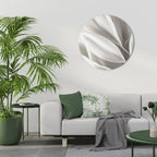 WHISPERS OF WHITE Round Wall Art