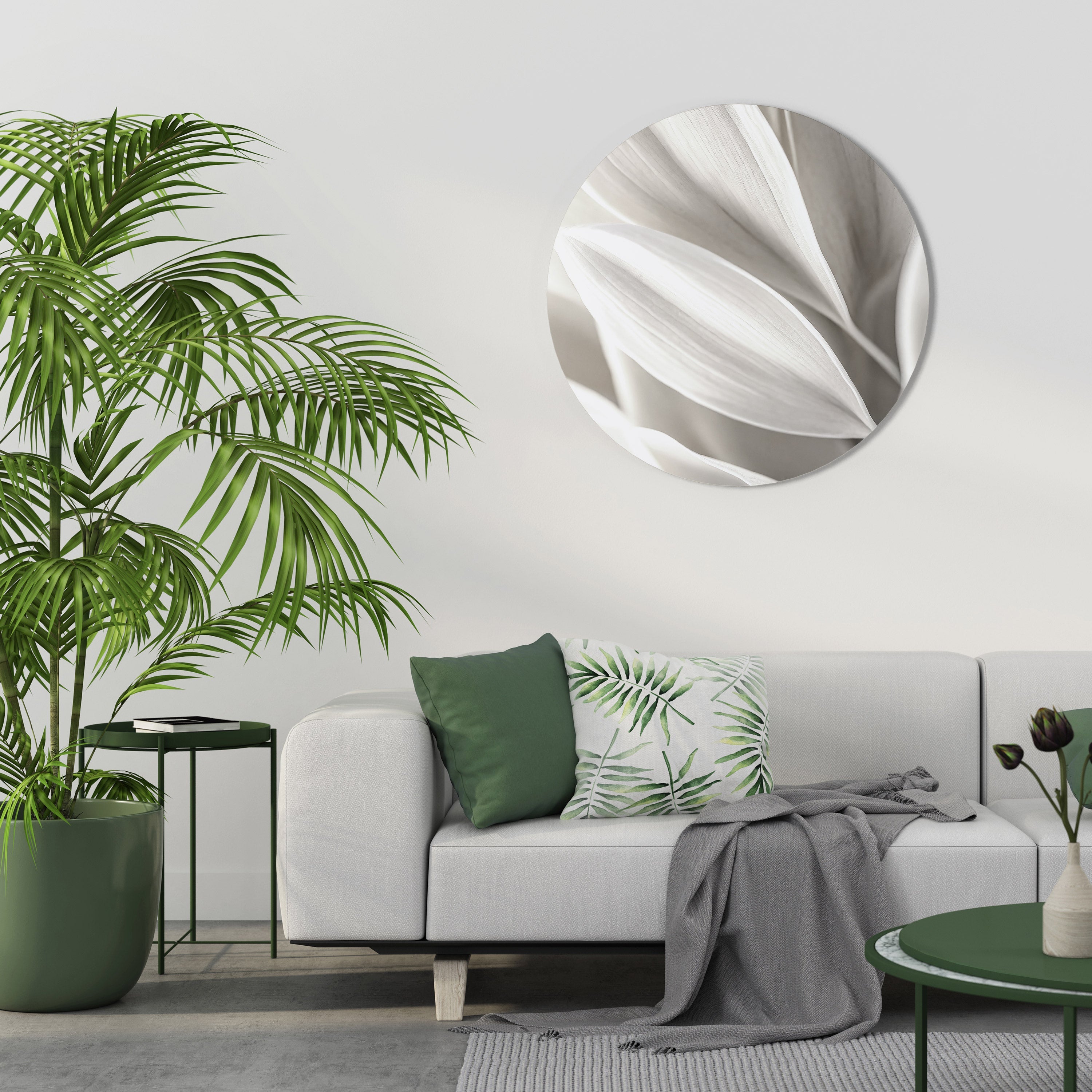 WHISPERS OF WHITE Runde Wanddekoration Ø 69 cm