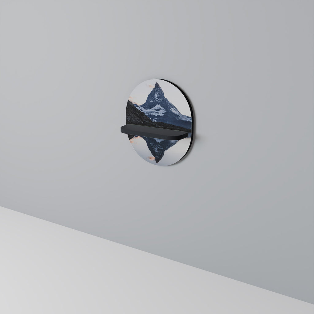 MEMORY OF MATTERHORN Oval Art Shelf In Black Finish