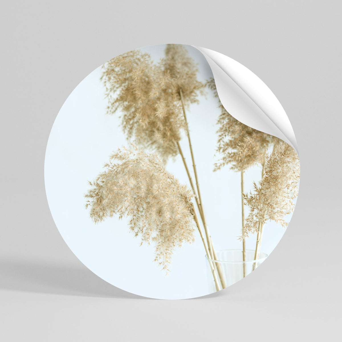 ELEGANT GRASSY SERENITY Runder Wandsticker zum Abziehen und Aufkleben