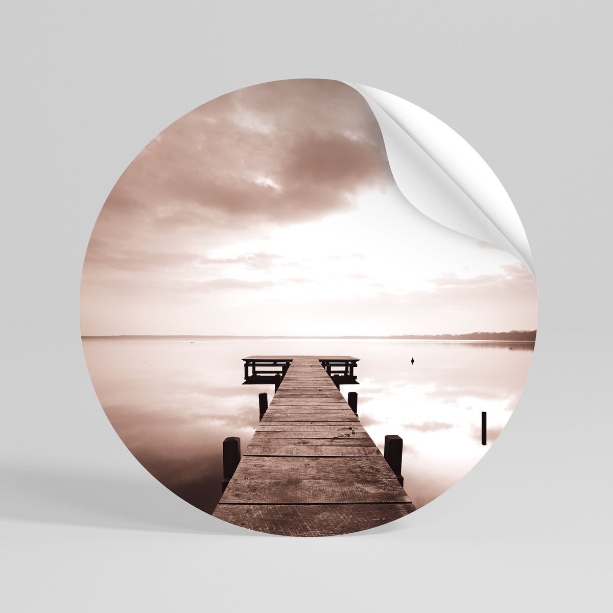 ECHOES OF STILLNESS Runder Wandsticker zum Abziehen und Aufkleben