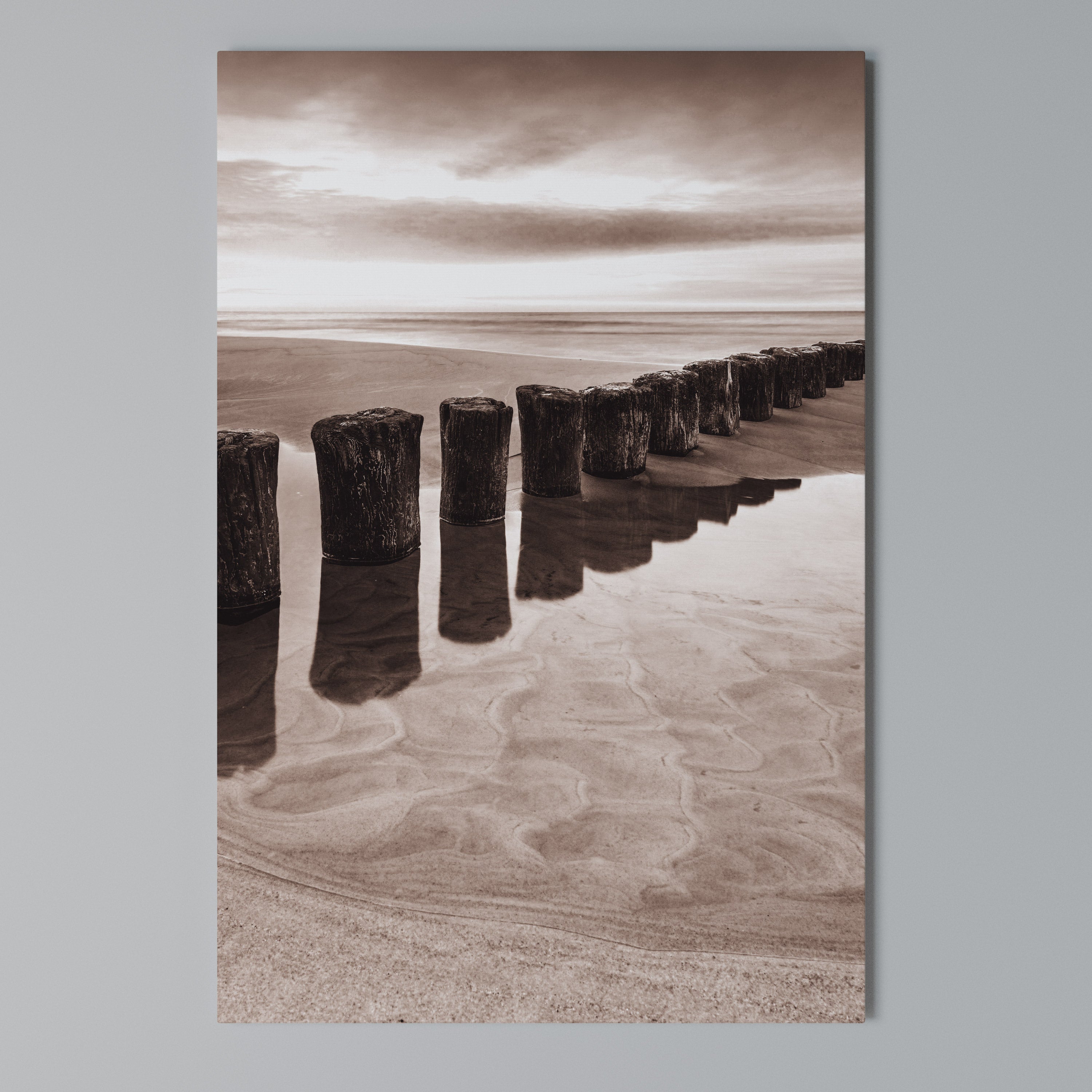SERENE SHORELINE SEQUENCE Vertical Canvas Print